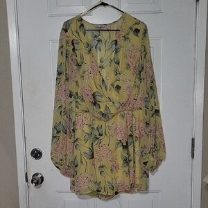 Fashion Nova Yellow Floral Romper